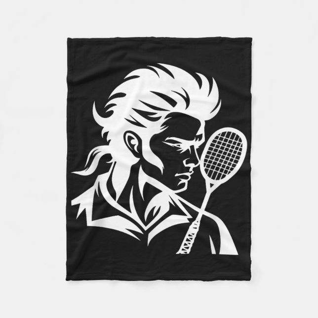 Badminton Player Racket Sports Shuttle  Fleece Blanket (Front)