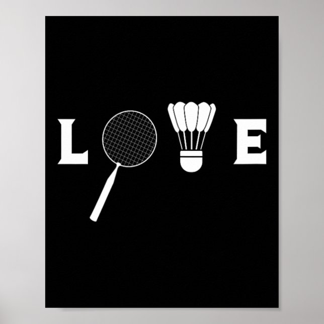 Badminton Player Racket Sports Shuttle Funny Badmi Poster (Front)