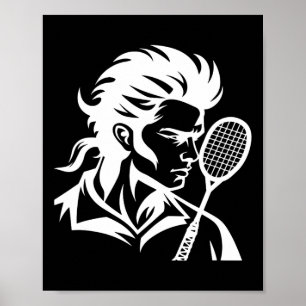 Badminton Player Racket Sports Shuttle  Poster