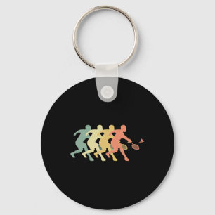 Badminton Player - Retro Badminton Gift Idea  Key Ring