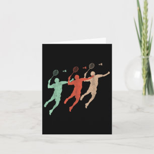Badminton Player Retro Smash Shuttle Vintage Badmi Card