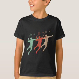 Badminton Player Retro Smash Shuttle Vintage Badmi T-Shirt