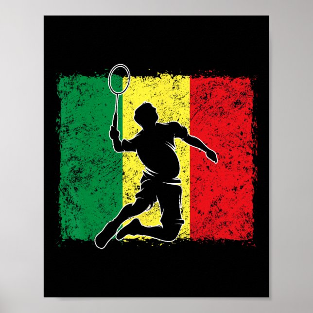 Badminton Player Senegalese Flag Senegal 1  Poster (Front)