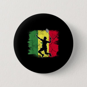 Badminton Player Senegalese Flag Senegal 6 Cm Round Badge