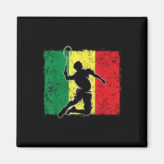 Badminton Player Senegalese Flag Senegal  Magnet (Front)