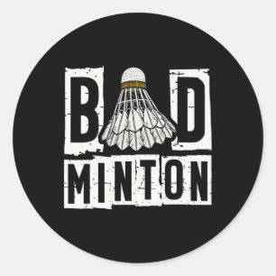 Badminton Player Shuttle 3  Classic Round Sticker