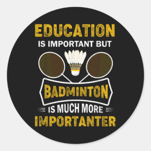 Badminton Player Shuttle Badminton Lover Classic Round Sticker
