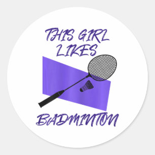 Badminton Player Shuttle Badminton Player Classic Round Sticker