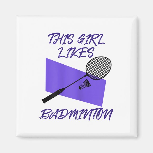 Badminton Player Shuttle Badminton Player  Magnet (Front)