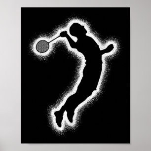 Badminton Player Shuttle Boys Badminton Men Poster