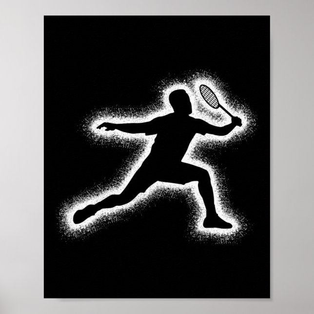 Badminton Player Shuttle Boys Kids Badminton Men  Poster (Front)