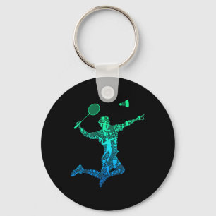 Badminton Player Shuttle Boys Kids Men Youth Key Ring