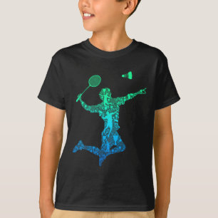 Badminton Player Shuttle Boys Kids Men Youth T-Shirt