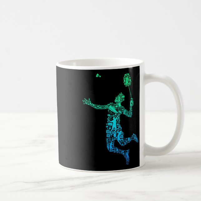 Badminton Player Shuttle Boys Men Youth  Coffee Mug (Right)