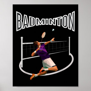 Badminton Player Shuttle Boys Men Youth  Poster