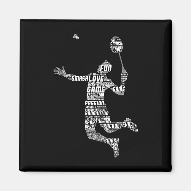 Badminton Player Shuttle Boys Youth Men 1  Magnet (Front)