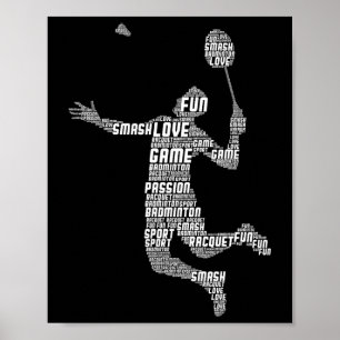 Badminton Player Shuttle Boys Youth Men 1 Poster