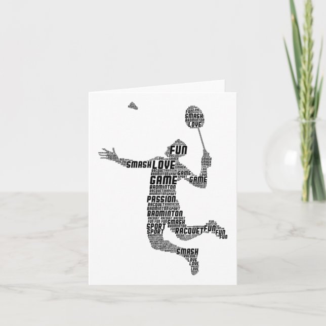 Badminton Player Shuttle Boys Youth Men  Card (Front)