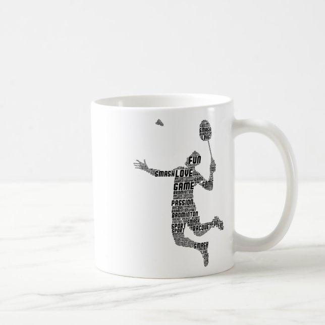 Badminton Player Shuttle Boys Youth Men  Coffee Mug (Right)