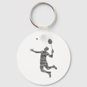 Badminton Player Shuttle Boys Youth Men  Key Ring