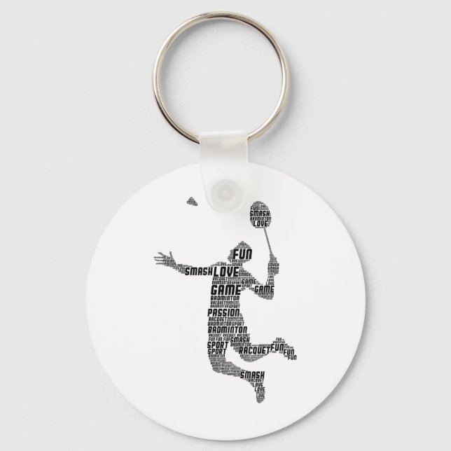 Badminton Player Shuttle Boys Youth Men  Key Ring (Front)