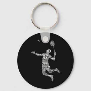 Badminton Player Shuttle Boys Youth Men Key Ring