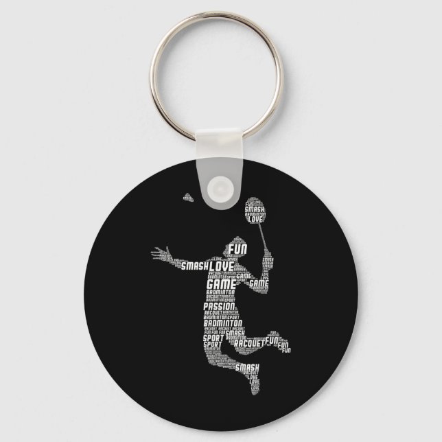 Badminton Player Shuttle Boys Youth Men  Key Ring (Front)
