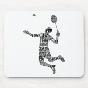 Badminton Player Shuttle Boys Youth Men  Mouse Pad