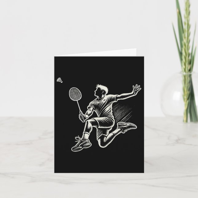 Badminton Player Shuttle  Card (Front)