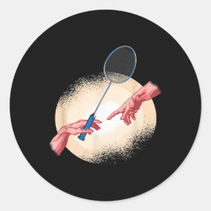 Badminton Player Shuttle Gift Badminton  Classic Round Sticker