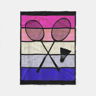Badminton Player Shuttle Girls Kids Women Youth Fleece Blanket