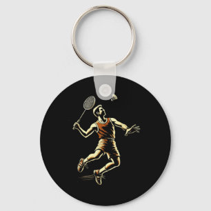 Badminton Player Shuttle Key Ring