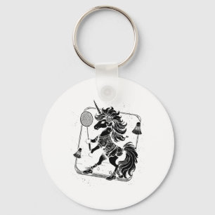 Badminton Player Shuttle  Key Ring