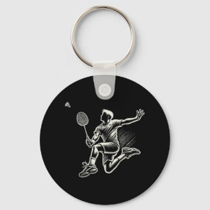 Badminton Player Shuttle Key Ring
