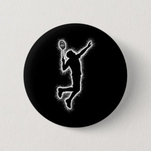 Badminton Player Shuttle Kids Boys Badminton Men 6 Cm Round Badge