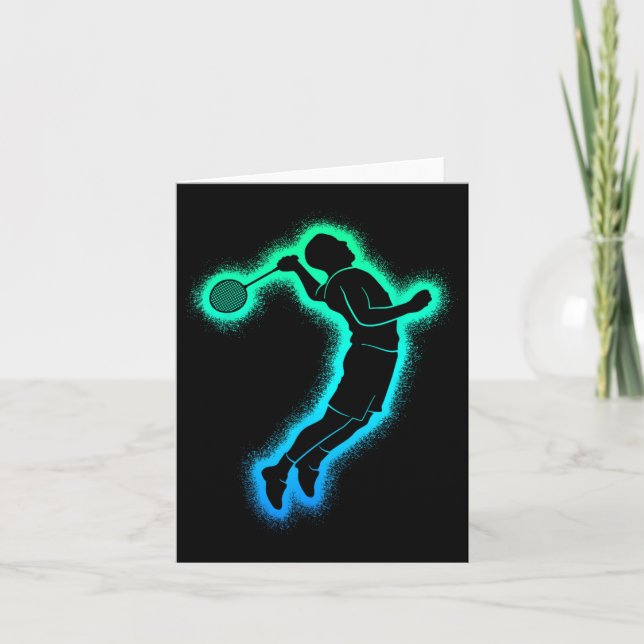 Badminton Player Shuttle Kids Men Badminton Boys  Card (Front)