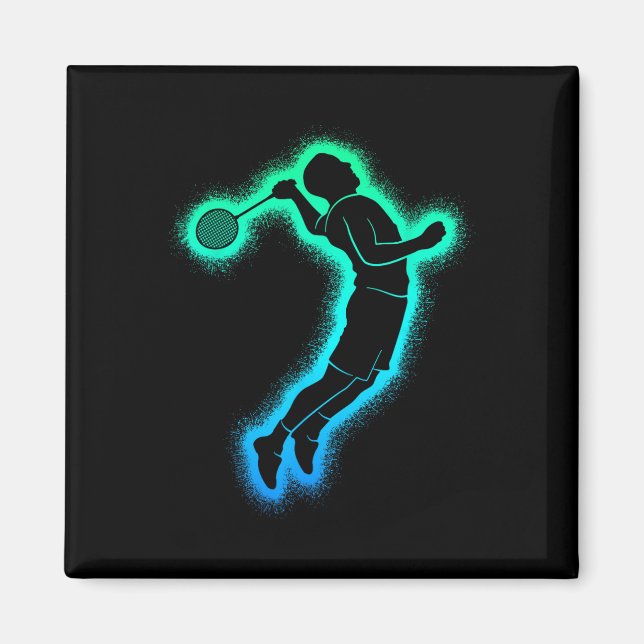 Badminton Player Shuttle Kids Men Badminton Boys  Magnet (Front)