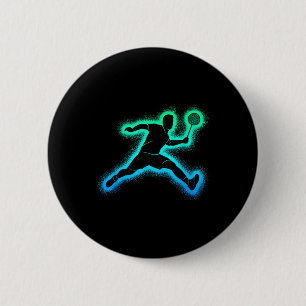 Badminton Player Shuttle Men Boys Badminton Kids  6 Cm Round Badge