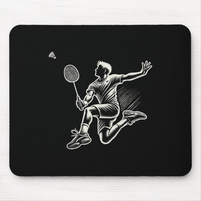 Badminton Player Shuttle  Mouse Pad (Front)