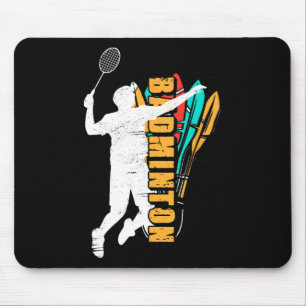 Badminton Player Shuttle Racket Badminton  Mouse Pad