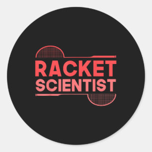 Badminton Player Shuttle Racket Scientist Badminto Classic Round Sticker