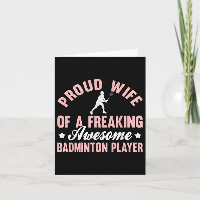 Badminton Player Shuttle Wife  Card (Front)