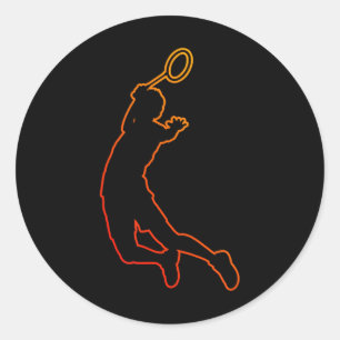 Badminton Player Shuttle Womens Squash Badminton Classic Round Sticker