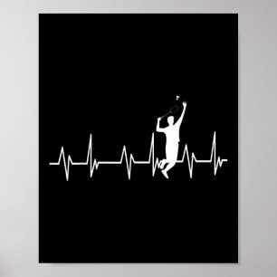 Badminton Player Smash Birdie Kids Men Women  Poster