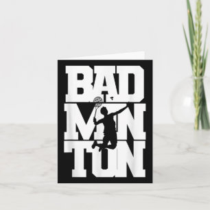 Badminton Player Smashing Shuttle Birdie Badminton Card