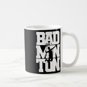 Badminton Player Smashing Shuttle Birdie Badminton Coffee Mug