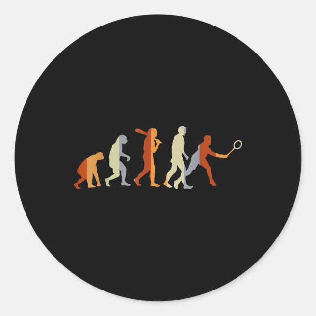 Badminton Player Sport Gift Evolution Badminton  Classic Round Sticker (Front)