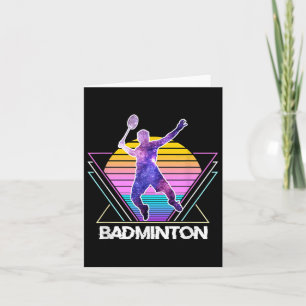 Badminton Player Sports Retro Vintage Vaporwave 90 Card