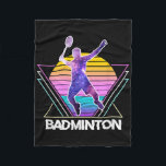 Badminton Player Sports Retro Vintage Vaporwave 90 Fleece Blanket<br><div class="desc">Badminton Player Sports Retro Vintage Vaporwave 90s</div>