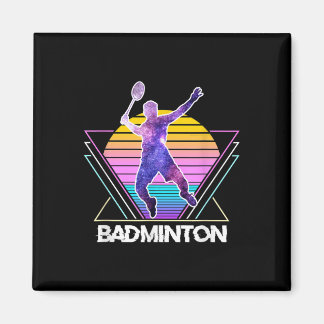 Badminton Player Sports Retro Vintage Vaporwave 90 Magnet